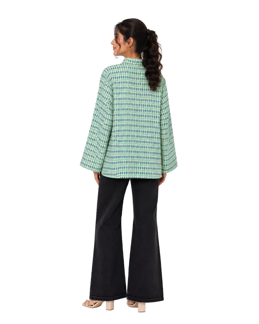Pineapple Printed Short Tunic With Neck Band