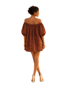 Leopard Print Off-Shoulder Mini Dress