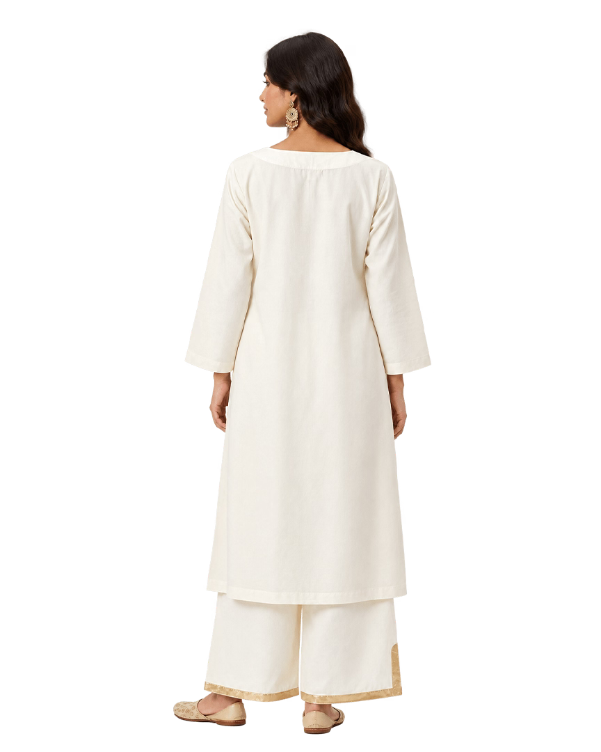 Metallic Accent Cotton Kurta Set