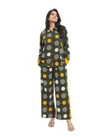 Dual-Cotton Polka & Mandala Co-ord Set - front view