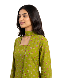 Floral Printed Short Kurti With Choker Dupatta
