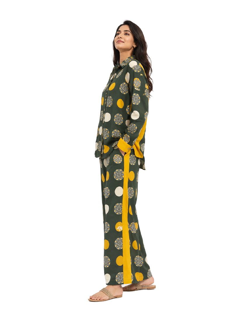 Dual-Cotton Polka & Mandala Co-ord Set