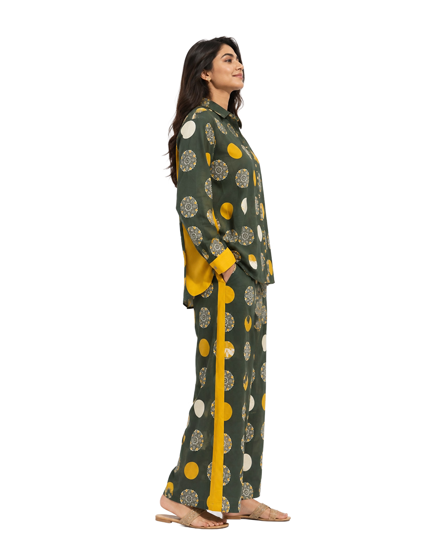 Dual-Cotton Polka & Mandala Co-ord Set