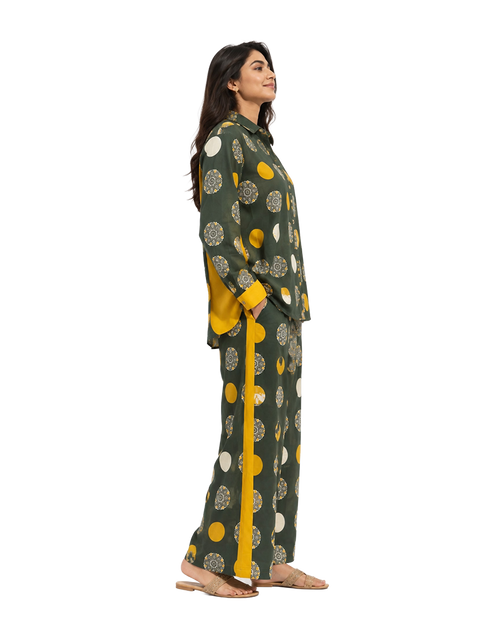 Dual-Cotton Polka & Mandala Co-ord Set