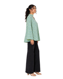 Pineapple Printed Short Tunic With Neck Band