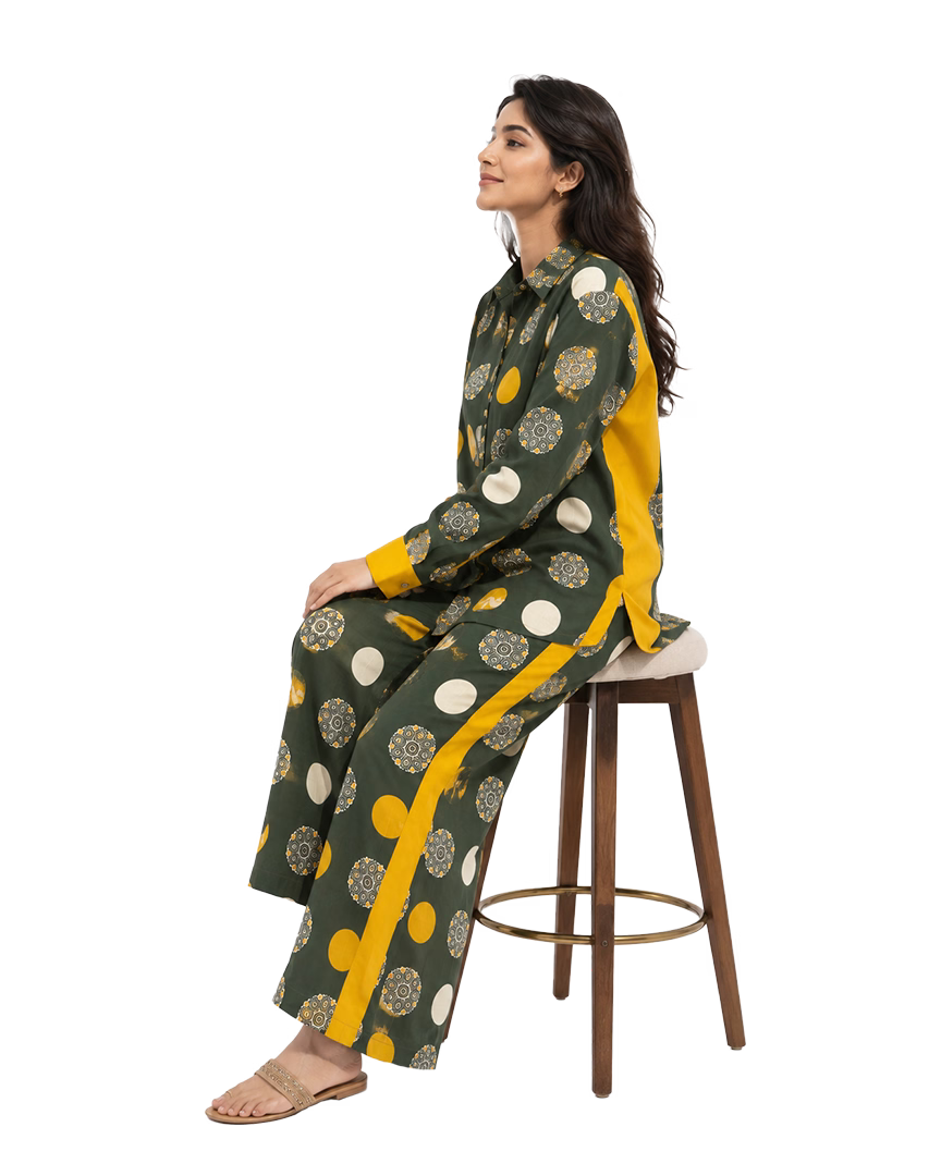 Dual-Cotton Polka & Mandala Co-ord Set