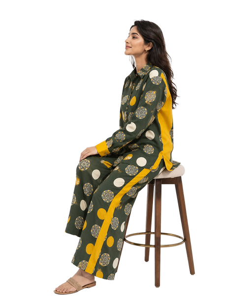 Dual-Cotton Polka & Mandala Co-ord Set